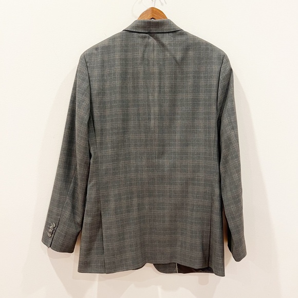 Banana Republic Suit Mens 38R Jacket 30x32 Pants Gray Brown Check Tailored Fit - Picture 3 of 14